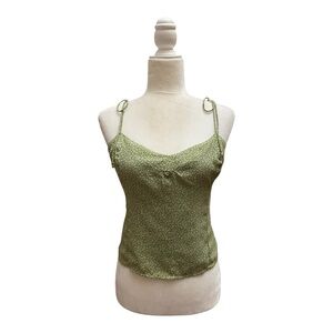 Abercrombie & Fitch Womens Green Floral Spaghetti Strap Tank Top Blouse